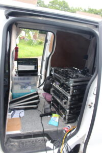 DJ Diamond Dust - Some of the sound equipment ready for outdoor events