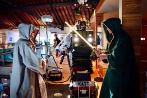 Lightsabre duel with the KATT at National Waterfront Museum