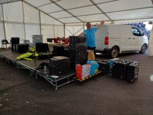 Vinyl DJ Experience by DJ Diamond Dust. It's all has to go back in the van! Digital and analogue.